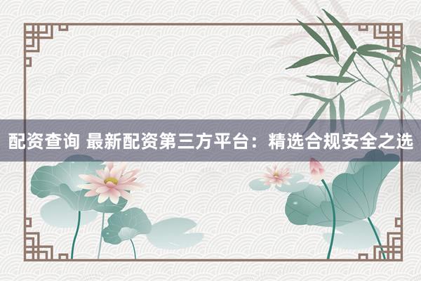 配资查询 最新配资第三方平台：精选合规安全之选