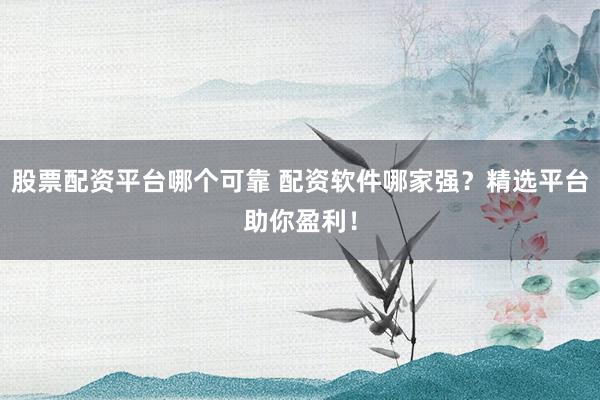 股票配资平台哪个可靠 配资软件哪家强？精选平台助你盈利！