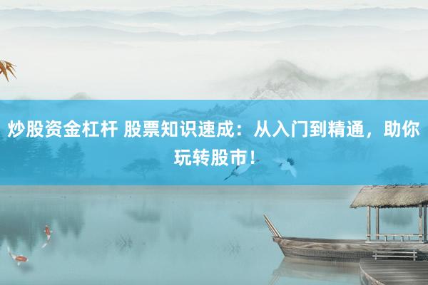 炒股资金杠杆 股票知识速成：从入门到精通，助你玩转股市！