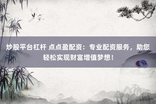 炒股平台杠杆 点点盈配资：专业配资服务，助您轻松实现财富增值梦想！
