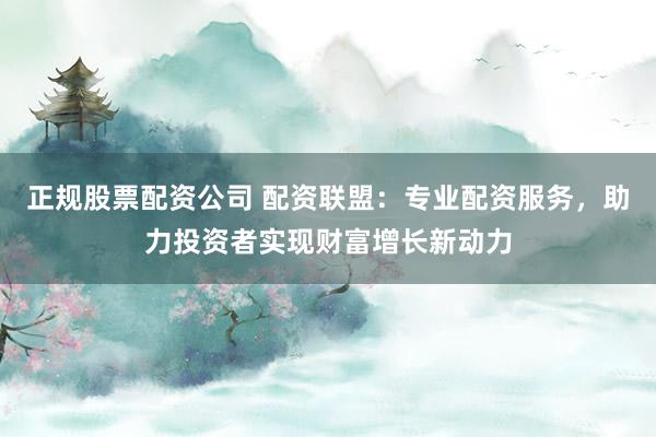 正规股票配资公司 配资联盟：专业配资服务，助力投资者实现财富增长新动力
