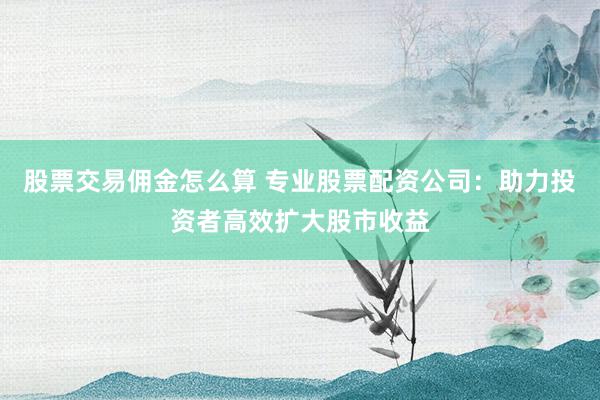 股票交易佣金怎么算 专业股票配资公司:助力投资者高效扩大股市收益