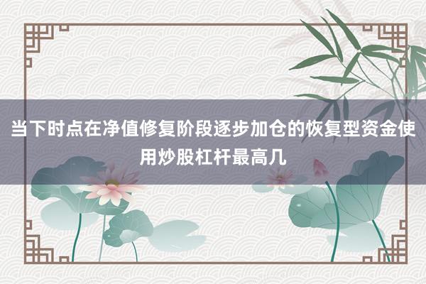 当下时点在净值修复阶段逐步加仓的恢复型资金使用炒股杠杆最高几