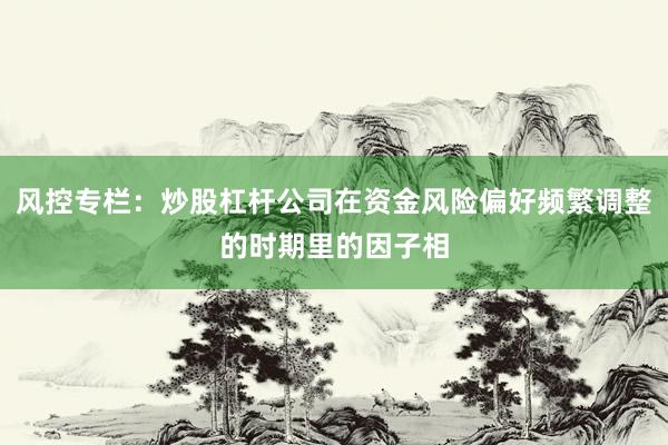 风控专栏：炒股杠杆公司在资金风险偏好频繁调整的时期里的因子相