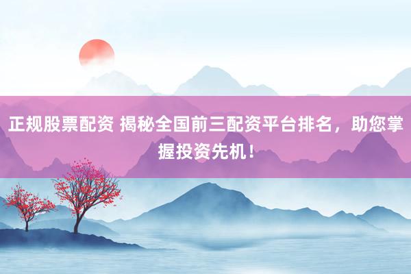 正规股票配资 揭秘全国前三配资平台排名，助您掌握投资先机！