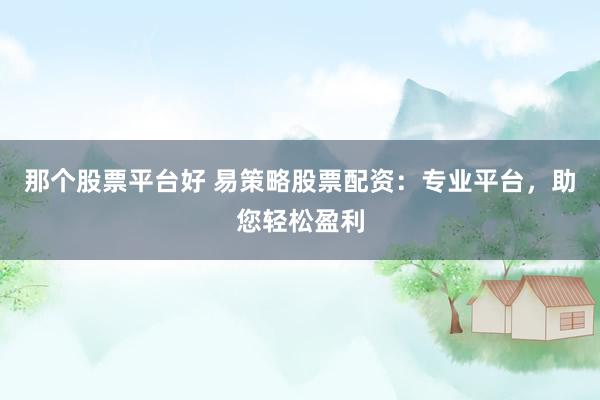 那个股票平台好 易策略股票配资：专业平台，助您轻松盈利